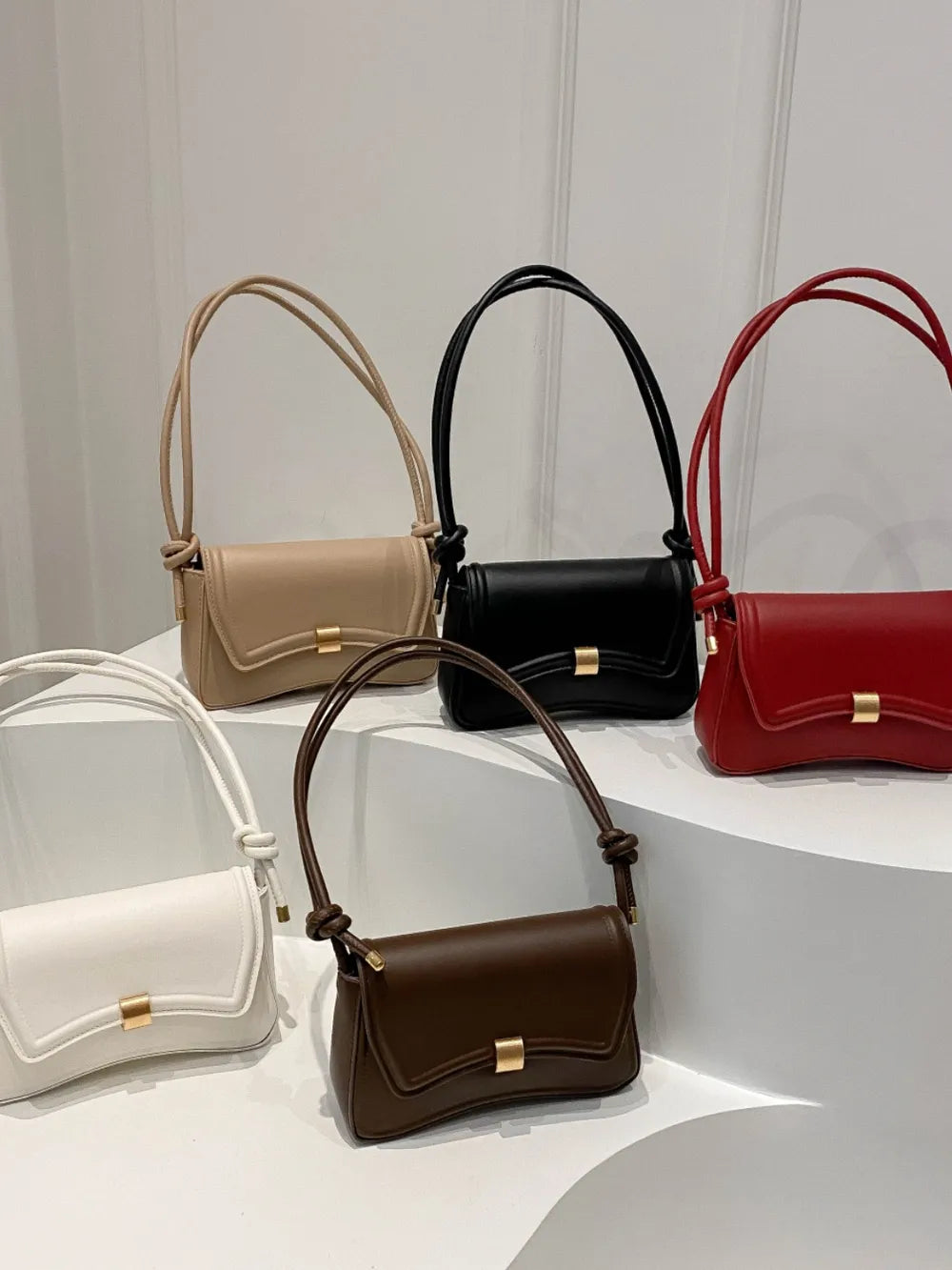 Knotted Strap PU Leather Handbag - handbags by Trendsi | Available at Handbags Specialist Headquarter