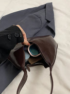 PU Leather Moon Shape Shoulder Bag - Tote Bag by Trendsi | Available at Handbags Specialist Headquarter