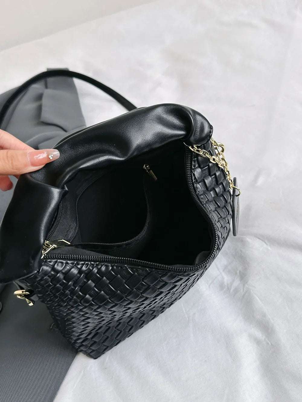 PU Leather Woven Crossbody Bag - Crossbody Bag by Trendsi | Available at Handbags Specialist Headquarter