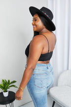 Zenana Full Size Textured Spaghetti Strap Bralette in Black - Tops by Trendsi | Available at Handbags Specialist Headquarter