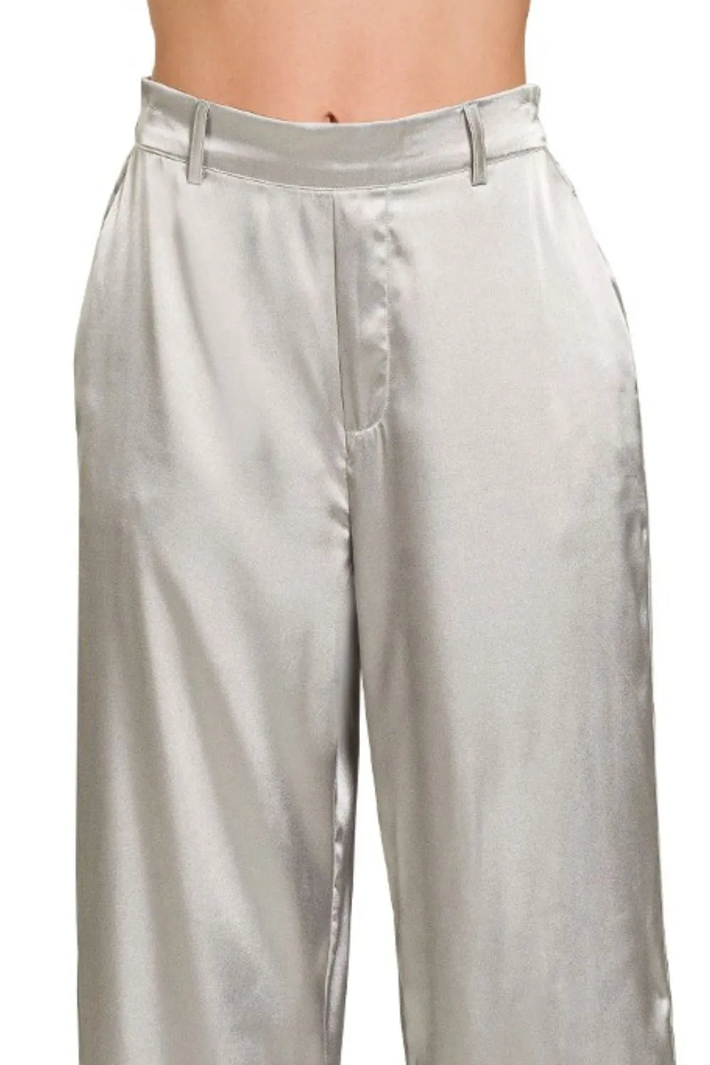 Zenana Wide-Leg Satin Pants - Women Pants by Trendsi | Available at Handbags Specialist Headquarter