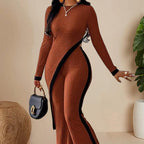 ChicEdge Women's Round-Neck Two-Piece Pants Set