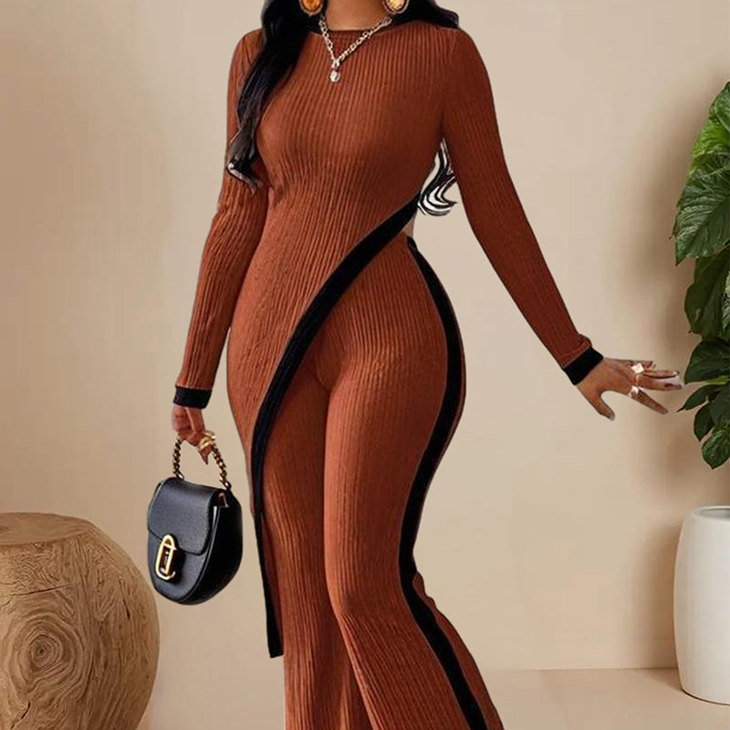 ChicEdge Women's Round-Neck Two-Piece Pants Set