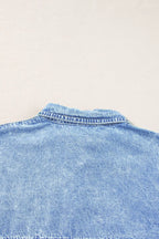 Oversized Button Down Denim Shirt Dress - Women / Jeans & Denim by Trendsi | Available at Handbags Specialist Headquarter