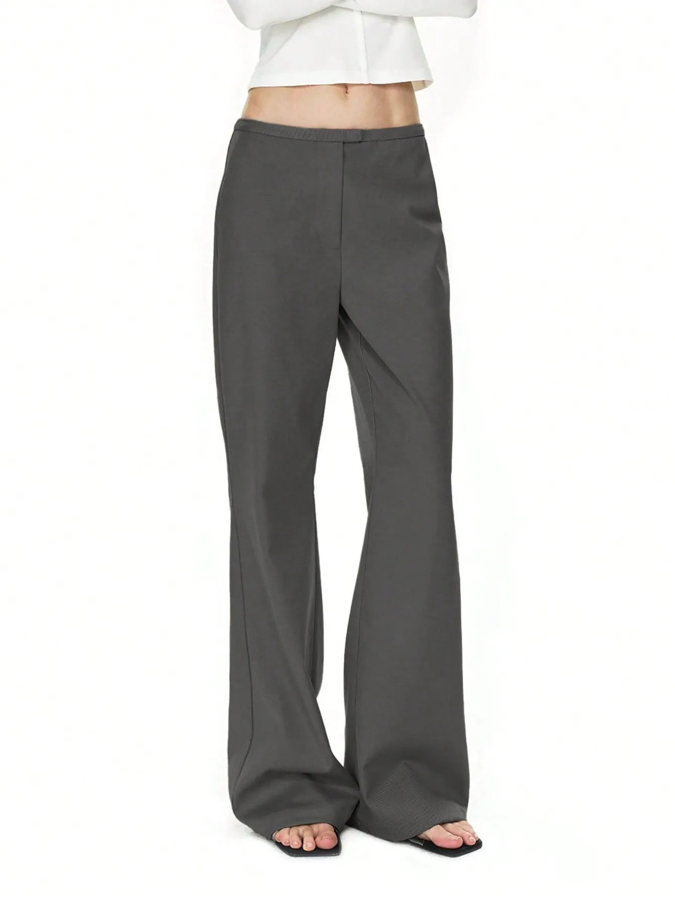 High Waist Flare Leg Trousers - Women Pants by Trendsi | Available at Handbags Specialist Headquarter