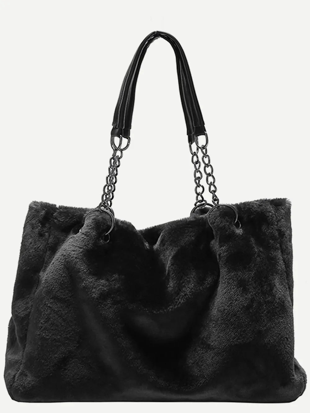 Faux Fur Solid Color Tote Bag - Tote Bag by Trendsi | Available at Handbags Specialist Headquarter