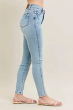 Judy Blue Full Size Mr Tummy Control Vintage Wash Skinny Jeans Plus Size - Women / Jeans & Denim by Trendsi | Available at Handbags Specialist Headquarter