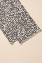 Leopard Frayed Edge Wide Leg High Waist Jeans - Women / Jeans & Denim by Trendsi | Available at Handbags Specialist Headquarter