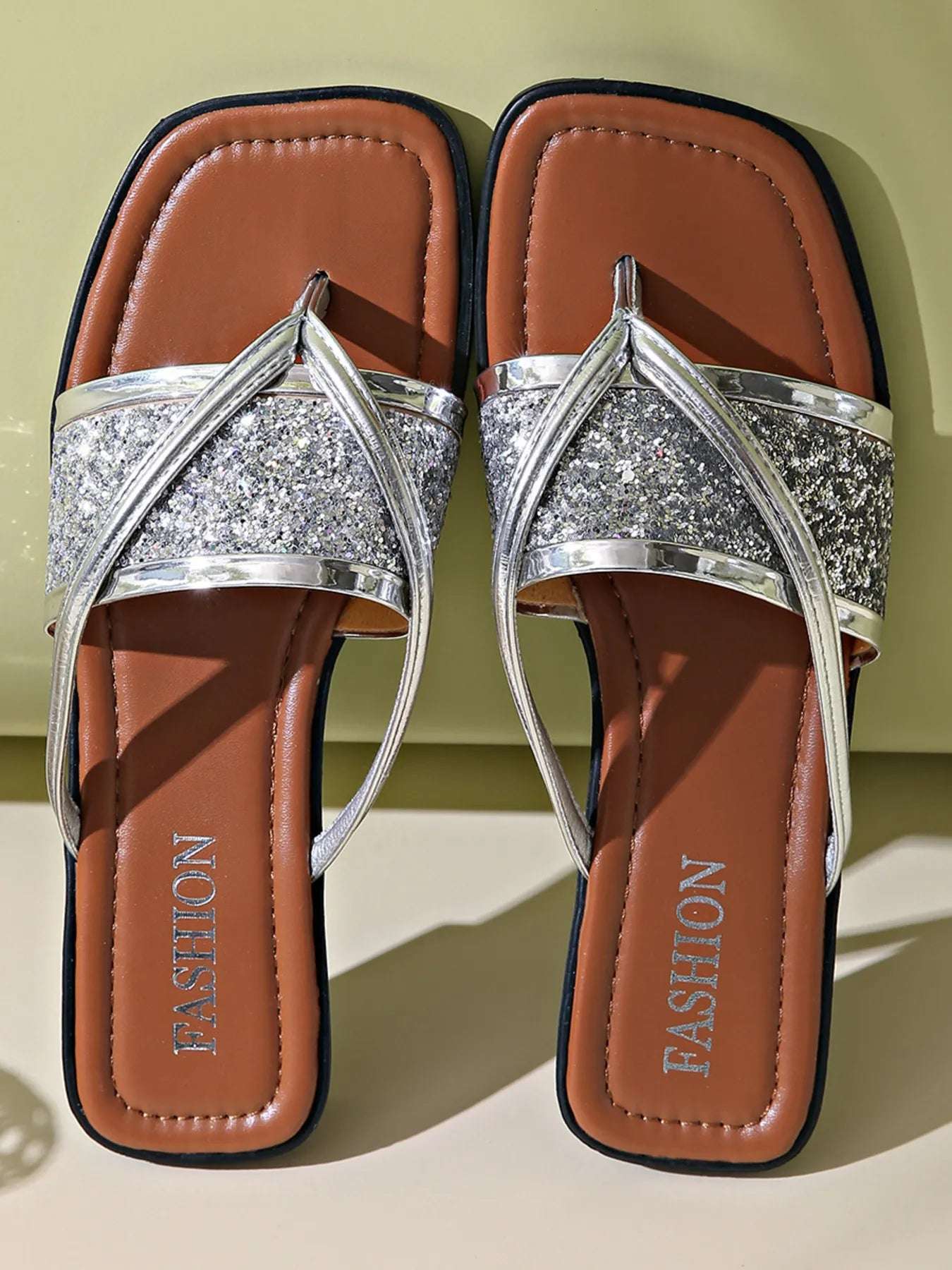 Glitter Cross-Strap Sandals - Women Sandals by Trendsi | Available at Handbags Specialist Headquarter