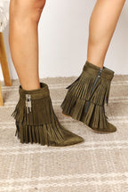 Legend Women's Tassel Wedge Heel Ankle Booties - Women Sandals by Trendsi | Available at Handbags Specialist Headquarter