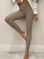 Ribbed Mid Waist Leggings - Leggings by Trendsi | Available at Handbags Specialist Headquarter