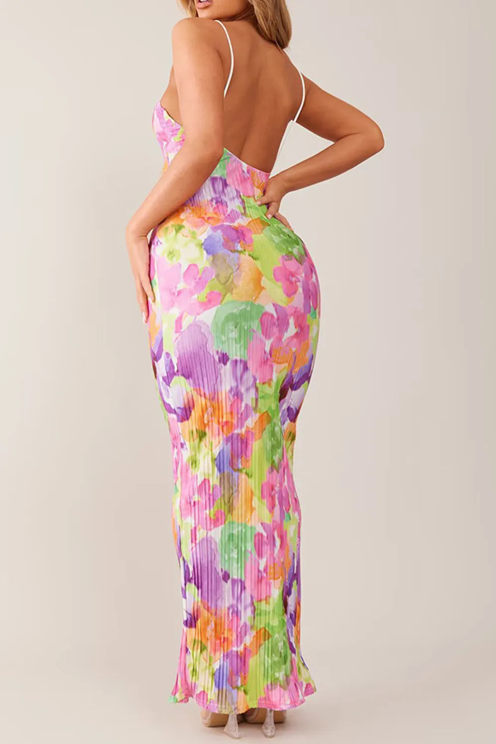 Backless Printed Maxi Cami Dress - Maxi Dress by Trendsi | Available at Handbags Specialist Headquarter