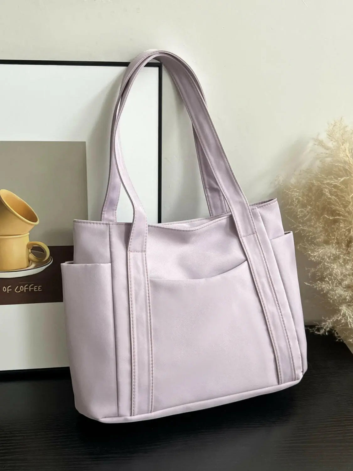 Oxford Cloth Tote Bag with Zipper - Tote Bag by Trendsi | Available at Handbags Specialist Headquarter