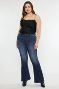Kancan Full Size Mid Rise Slim Flare Jeans - Sleepwear by Trendsi | Available at Handbags Specialist Headquarter