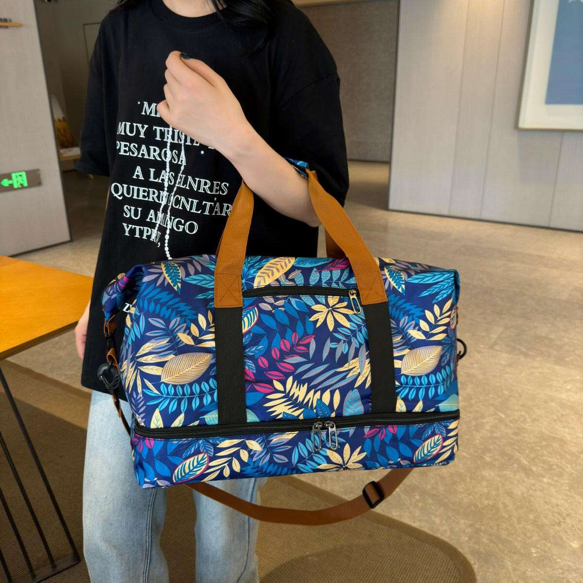 Canvas Printed Travel Bag - Luggage Travel Bags by Trendsi | Available at Handbags Specialist Headquarter