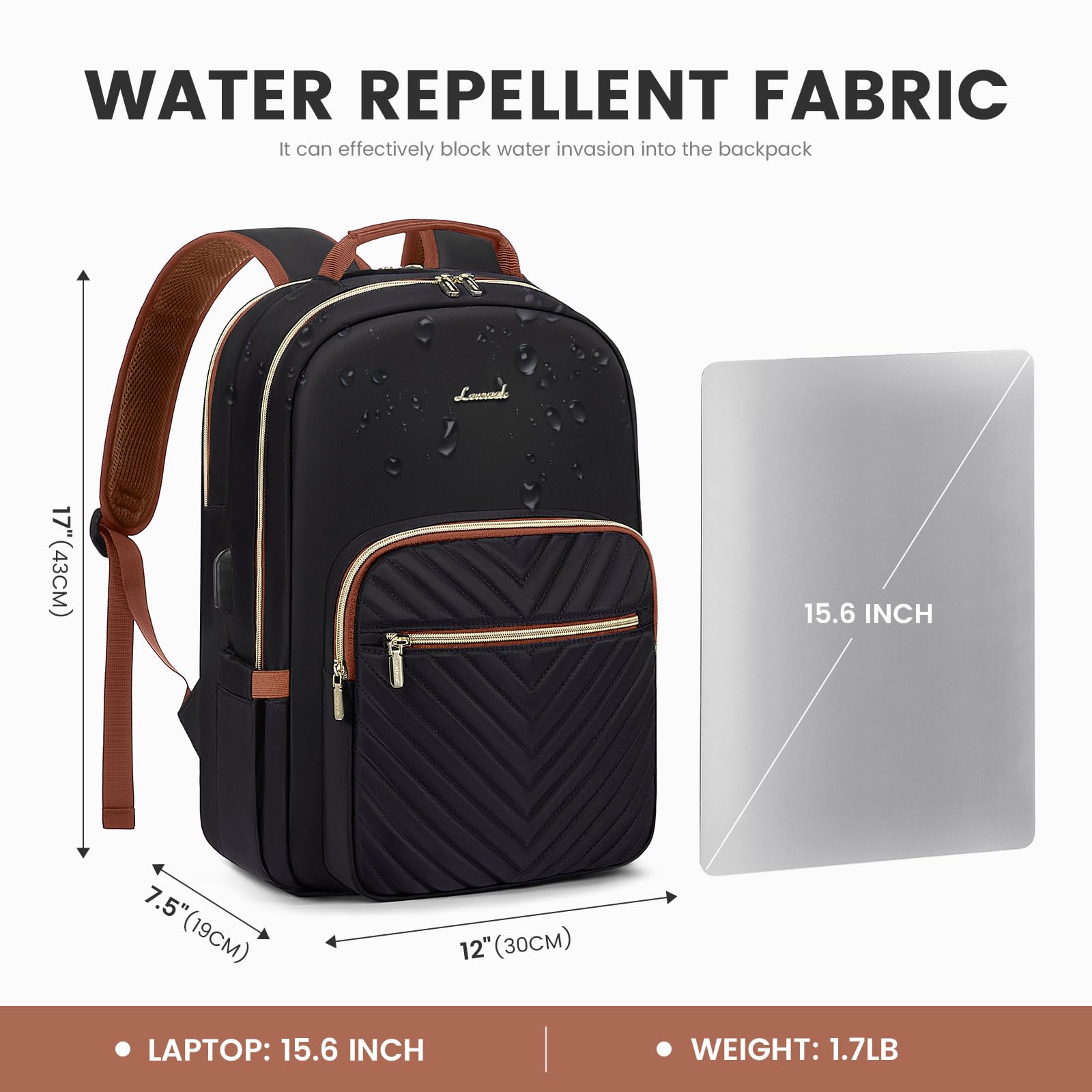 Chic Leather Laptop Backpack for Women - LoveVook - Backpack Bags by Handbags Specialist Headquarter | Available at Handbags Specialist Headquarter