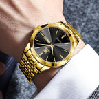 AzureGleam: Elite Men's Diamond Steel Watch