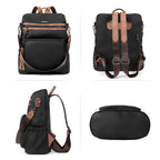 DUO-TONE Luxe Women's Leather Travel Backpack - Backpack Bags by Handbags Specialist Headquarter | Available at Handbags Specialist Headquarter