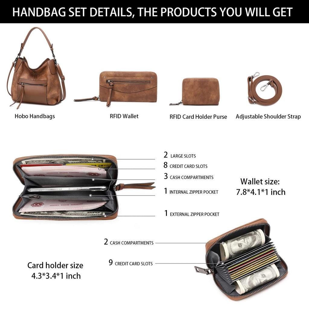 Lapsting Boho Faux Leather Hobo Shoulder Bag