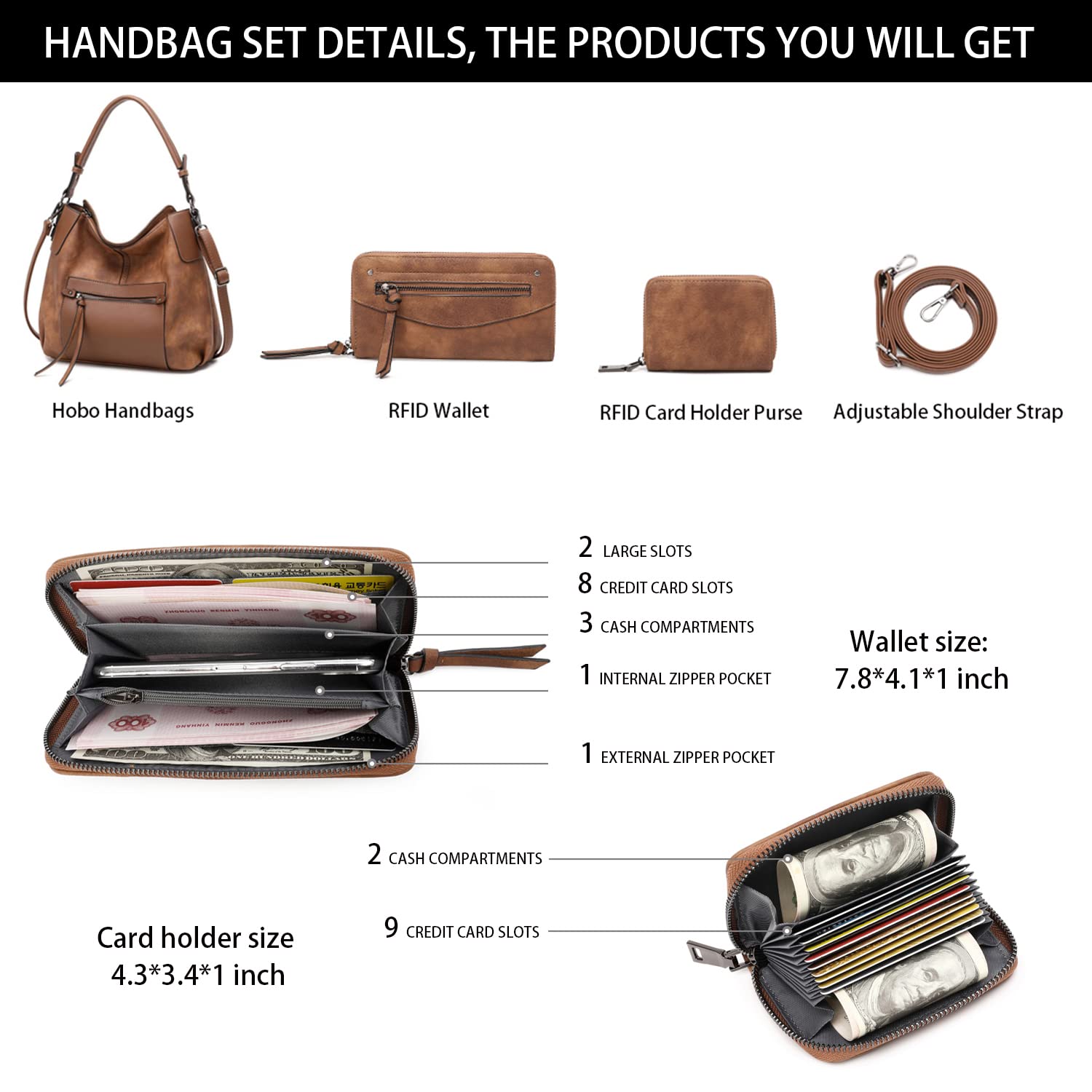 Lapsting Boho Faux Leather Hobo Shoulder Bag