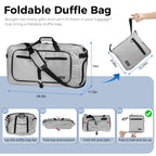 Foldable 65L Duffle Bag with Shoe Compartment