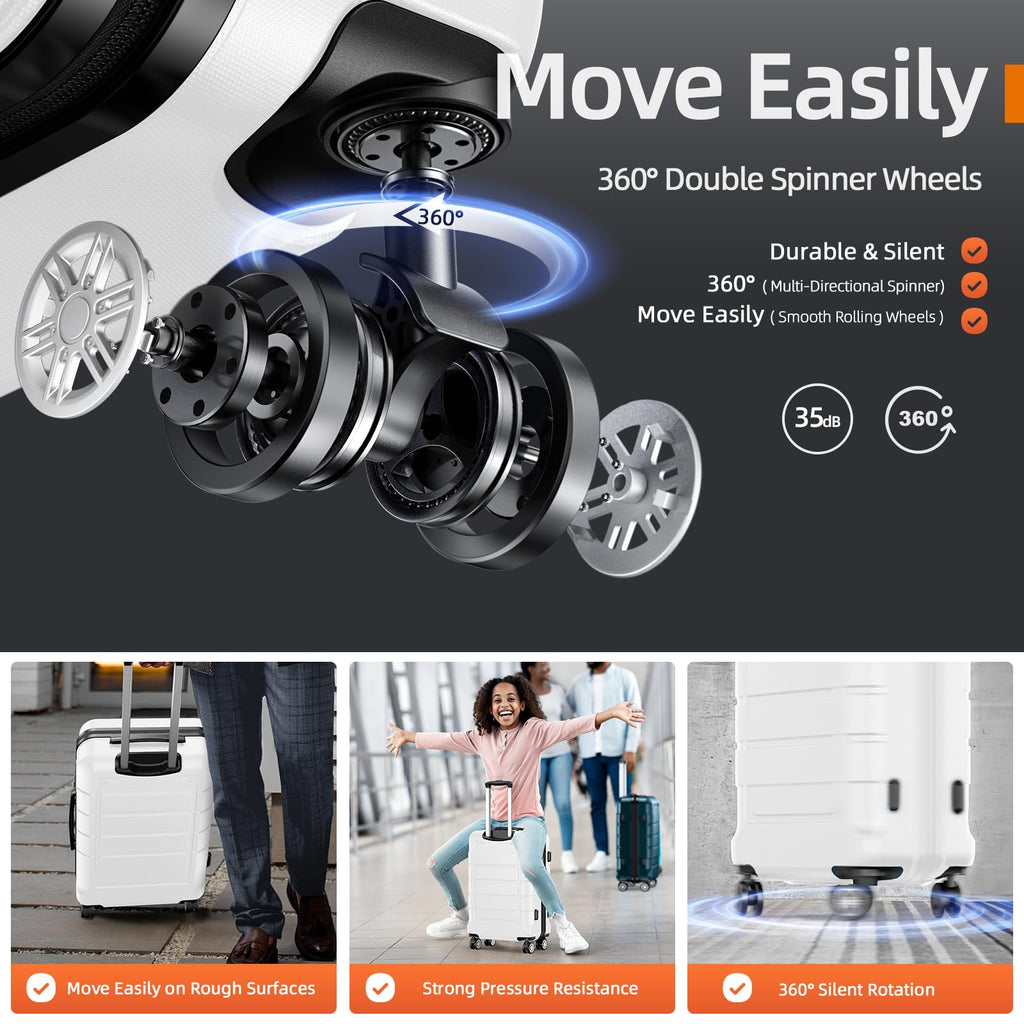 Expandable ShowKoo Suitcase - Durable & TSA Lock - Luggage Travel Bags by Handbags Specialist Headquarter | Available at Handbags Specialist Headquarter