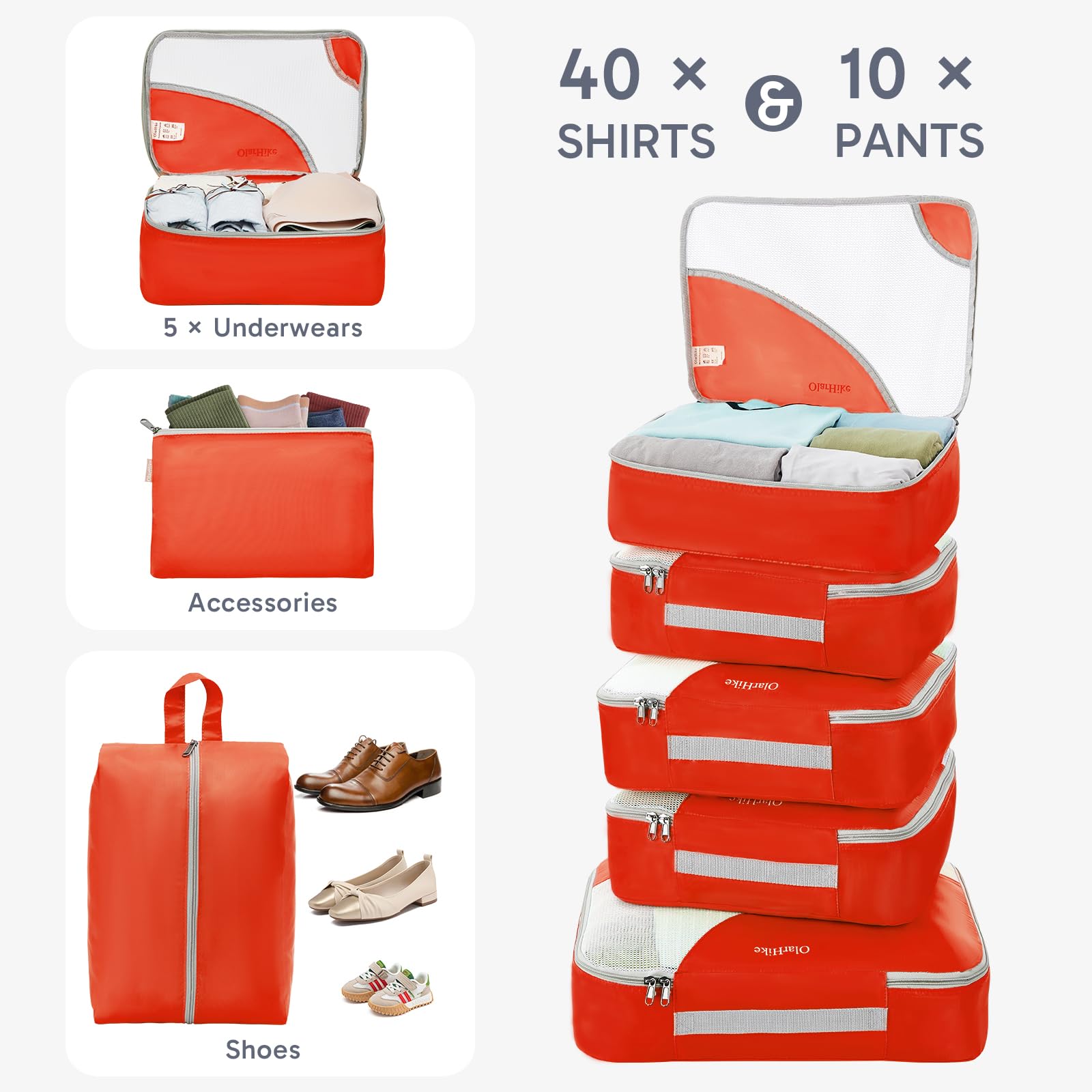 OlarHike Travel Cube Set - Cream Organizer & Gifts -  by Handbags Specialist Headquarter | Available at Handbags Specialist Headquarter