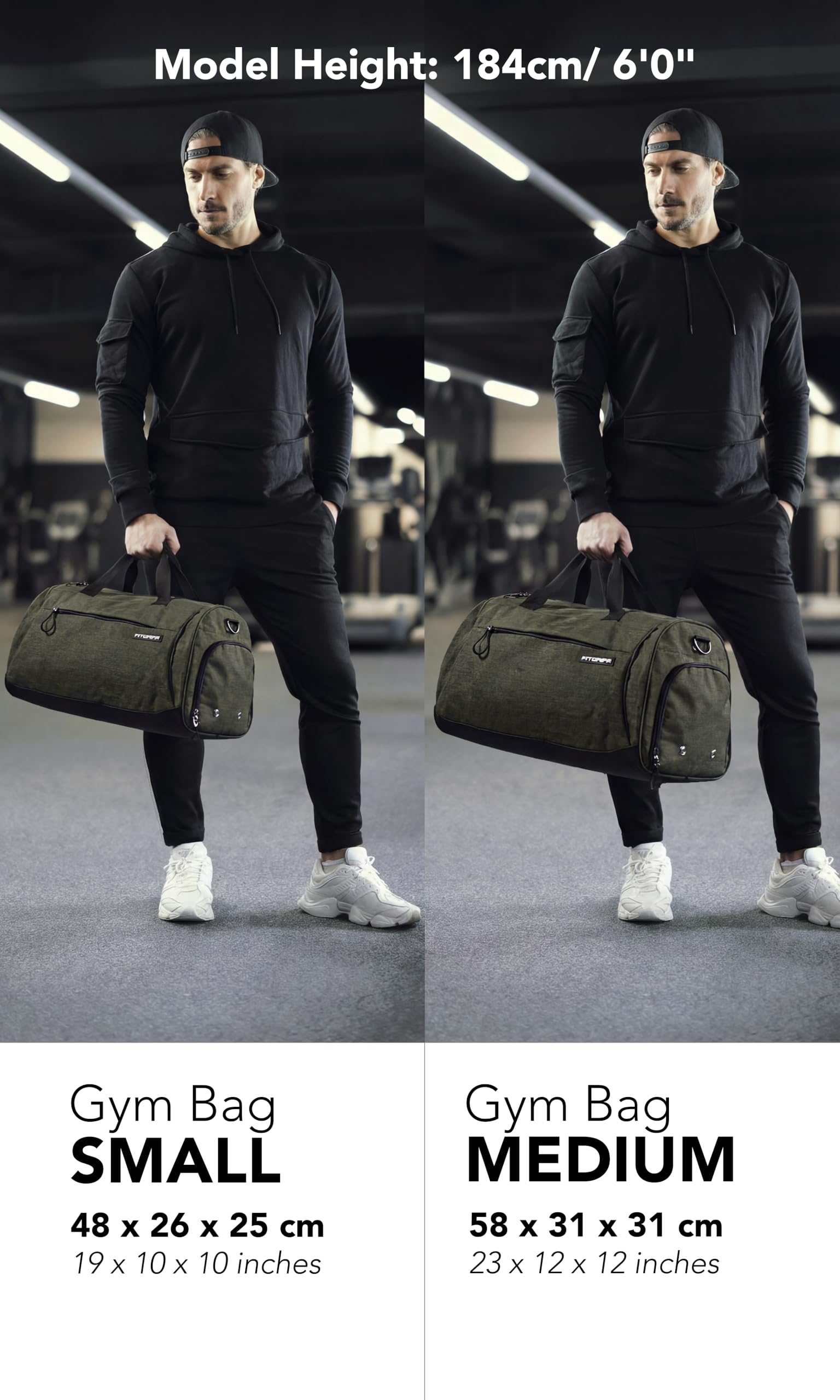 Fitgriff® Gym Bag with Shoe & Wet Compartment