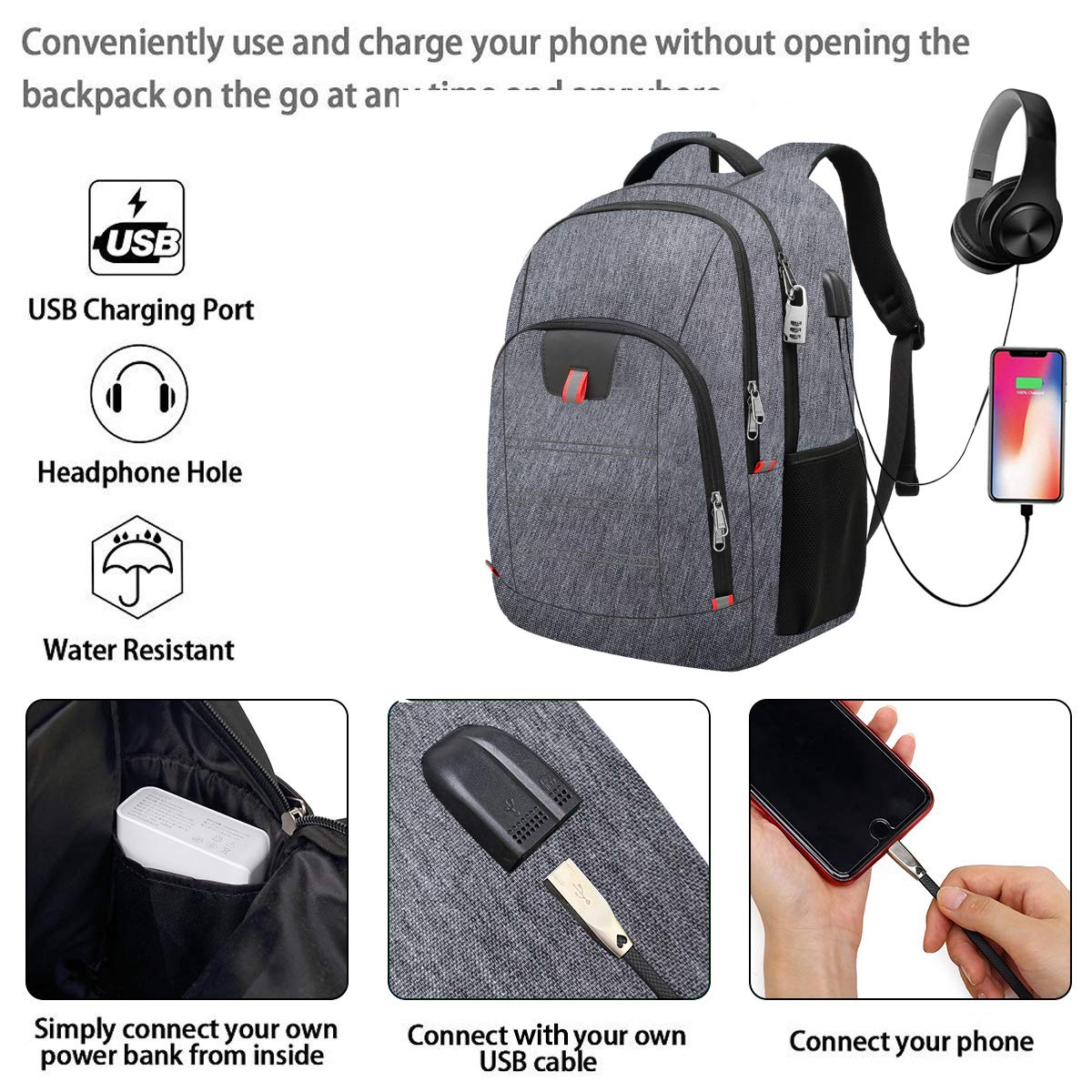 ChargeMate Laptop Backpack - Backpack Bags by Handbags Specialist Headquarter | Available at Handbags Specialist Headquarter