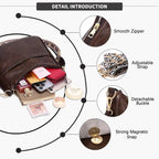 AUYOCO Chic Vegan Leather Crossbody Bag with Strap -  by Handbags Specialist Headquarter | Available at Handbags Specialist Headquarter