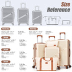 Cosbarn 5-Piece ABS Spinner Luggage Set with TSA Lock