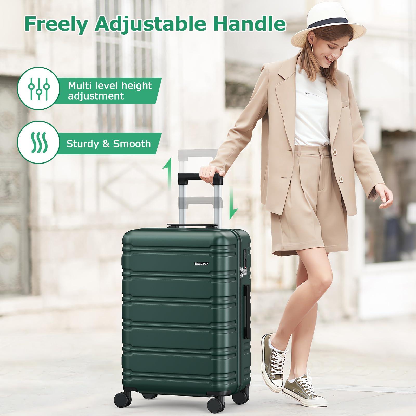 BEOW Spinner Luggage Set - Luggage Travel Bags by Handbags Specialist Headquarter | Available at Handbags Specialist Headquarter