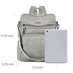 DUO-TONE Luxe Women's Leather Travel Backpack - Backpack Bags by Handbags Specialist Headquarter | Available at Handbags Specialist Headquarter