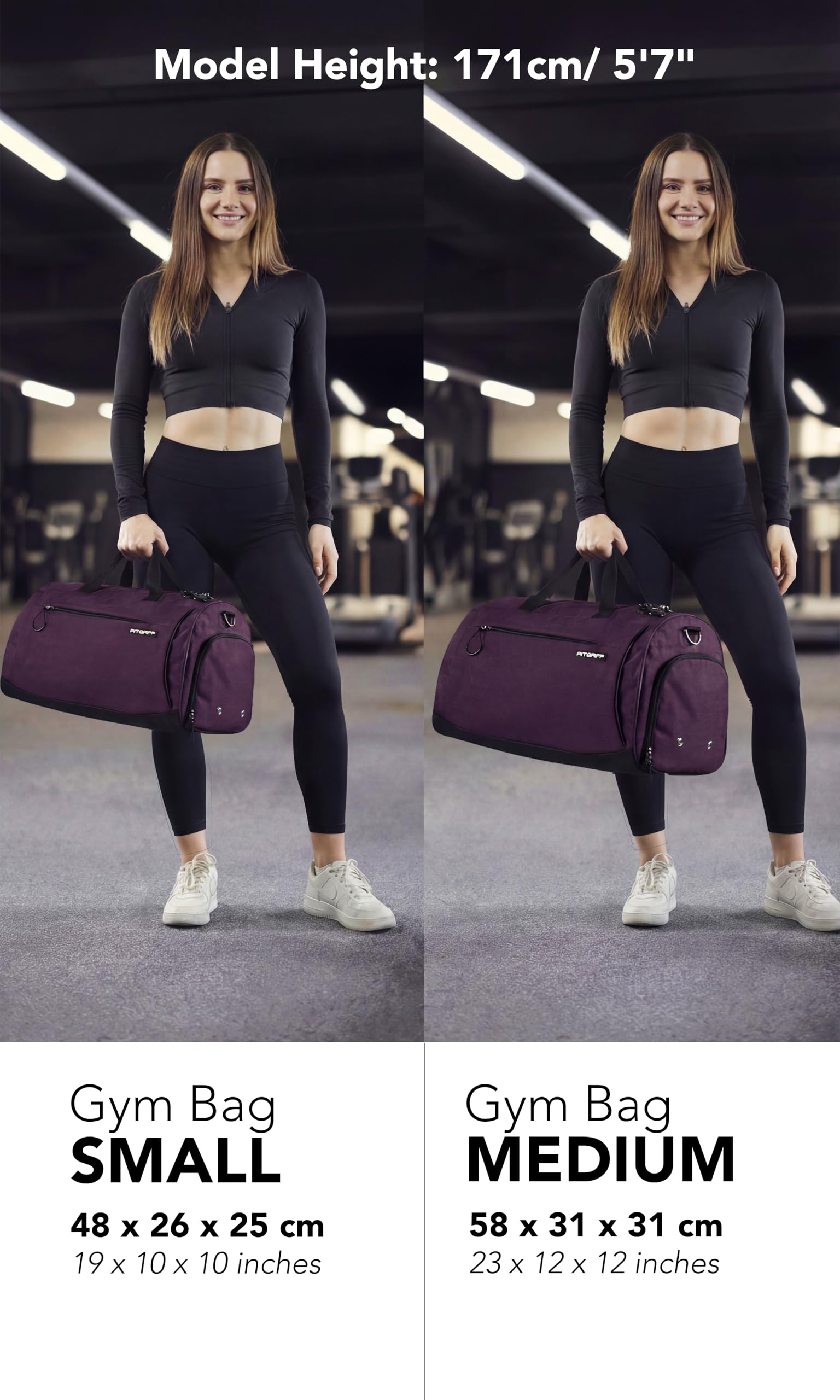 Fitgriff® Gym Bag with Shoe & Wet Compartment