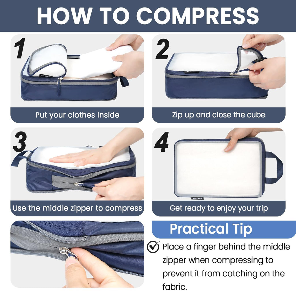 BAGAIL Travel Compression Cubes Set for Packing Ease -  by Handbags Specialist Headquarter | Available at Handbags Specialist Headquarter