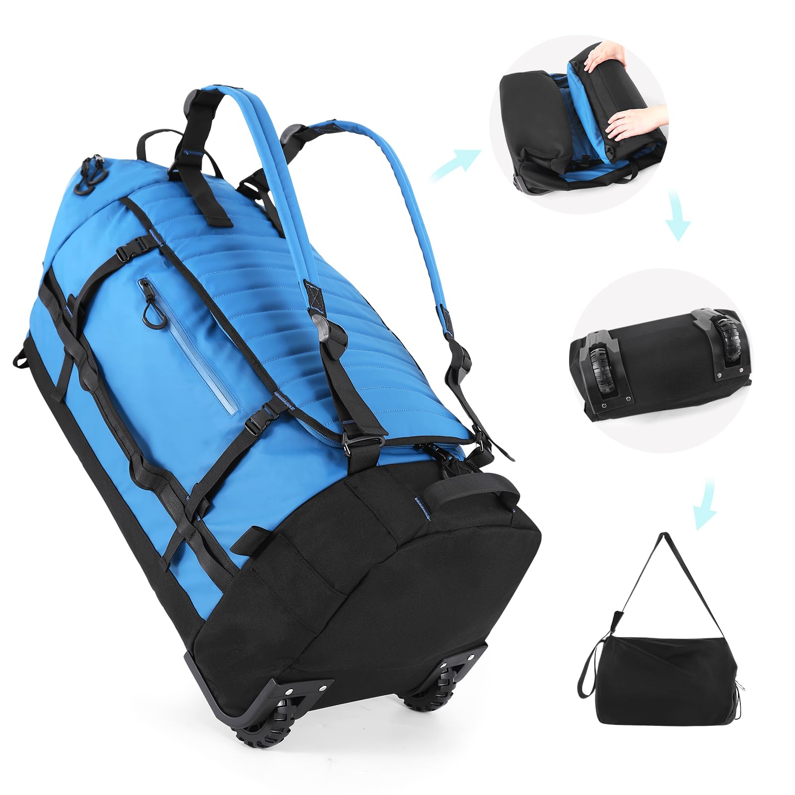 AquaRoll 29 Quilted Wheeled Duffle Backpack -  by Handbags Specialist Headquarter | Available at Handbags Specialist Headquarter