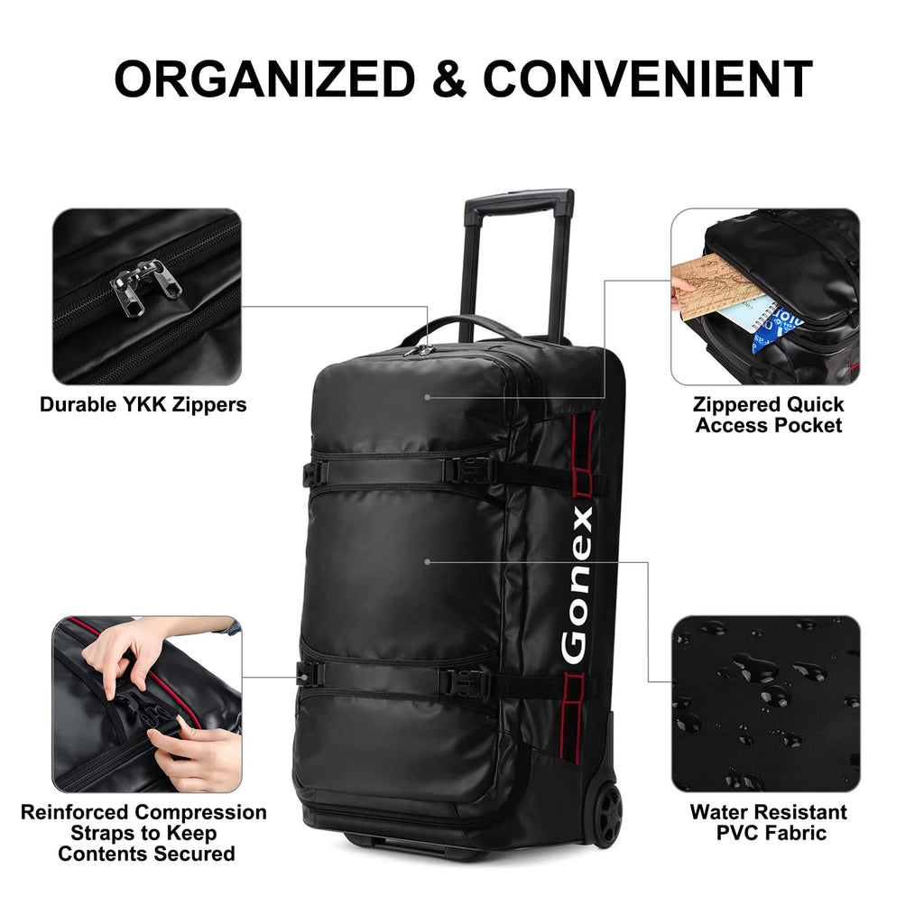 Gonex 70L Wheeled Duffle - Olive Green Travel Bag -  by Handbags Specialist Headquarter | Available at Handbags Specialist Headquarter