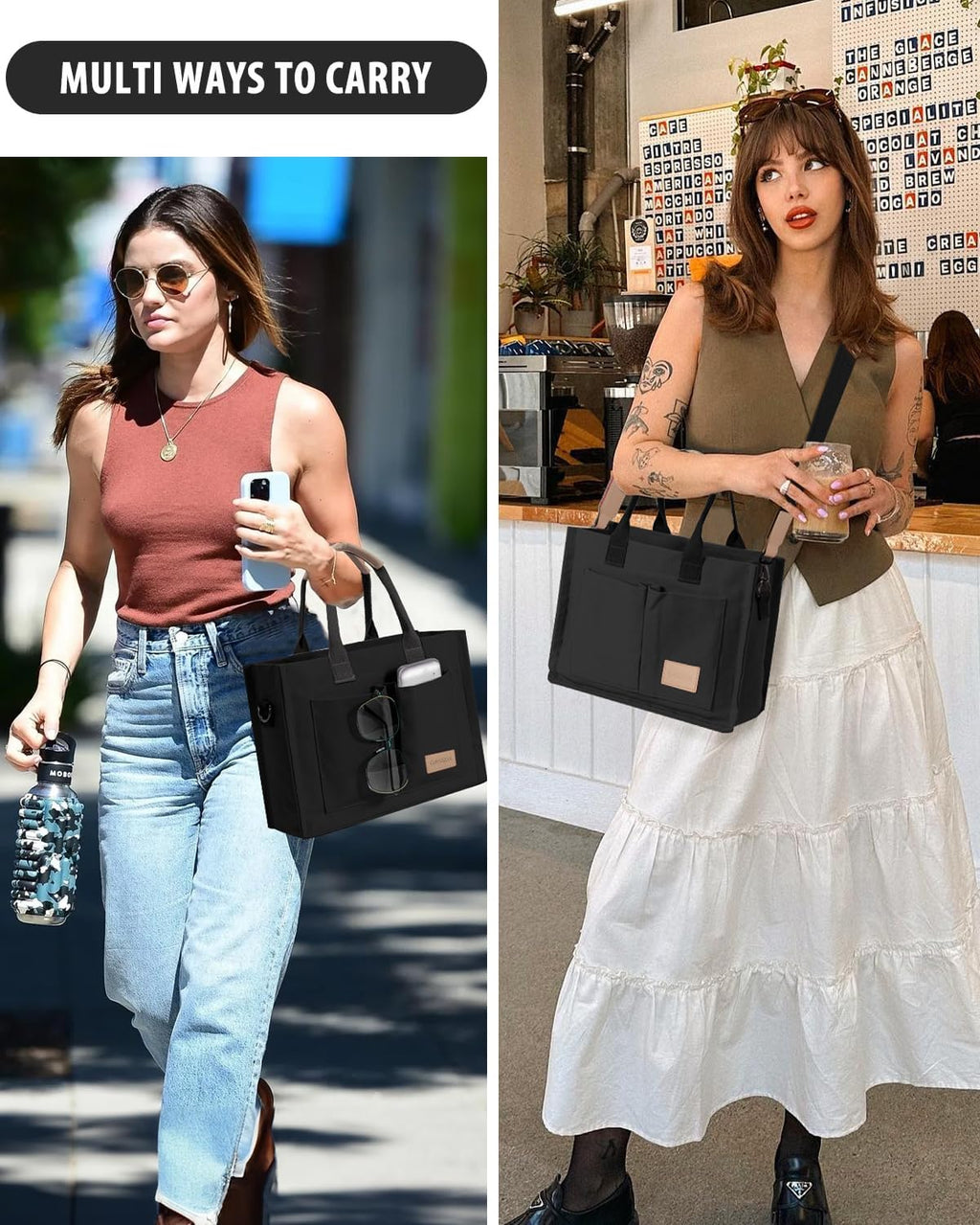 ChicCanvas Tote: Stylish Crossbody with Pockets - Totes by Handbags Specialist Headquarter | Available at Handbags Specialist Headquarter