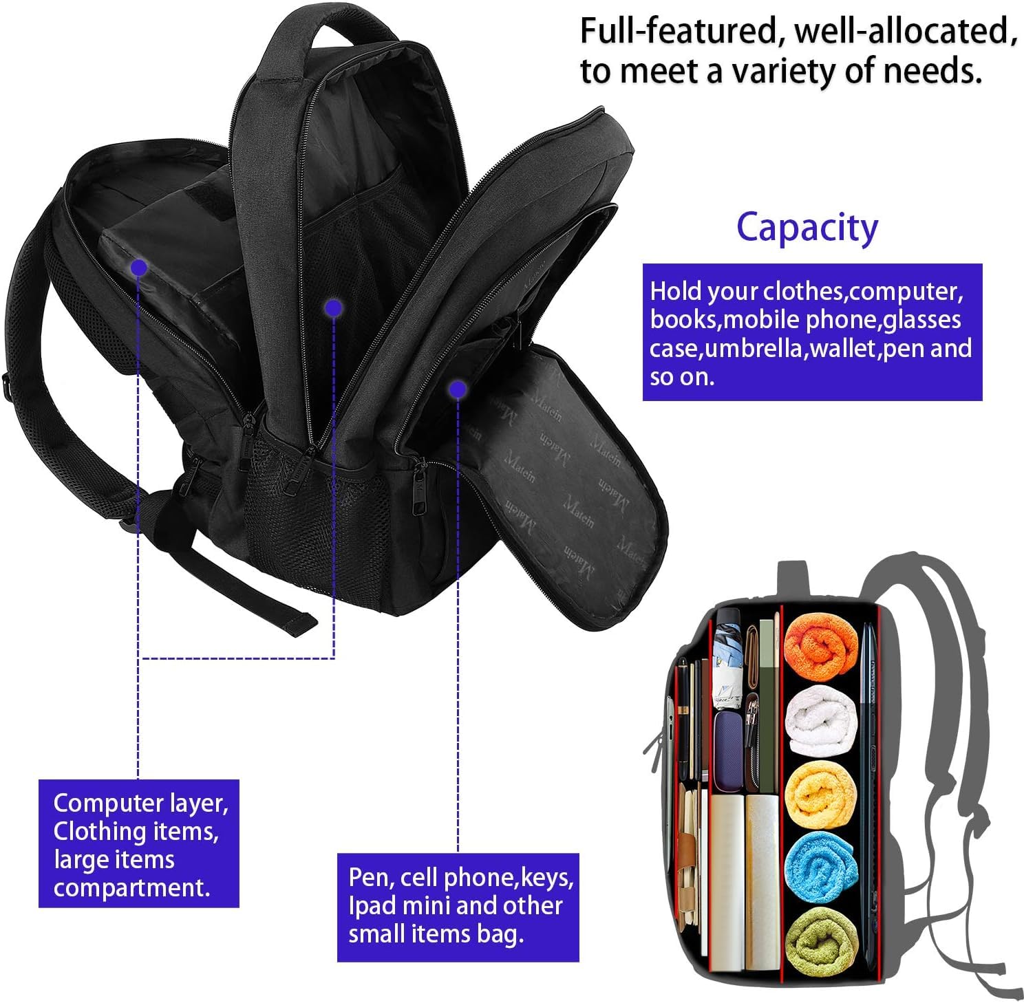 MATEIN SleekGuard Laptop Backpack with USB Port - Backpack Bags by Handbags Specialist Headquarter | Available at Handbags Specialist Headquarter