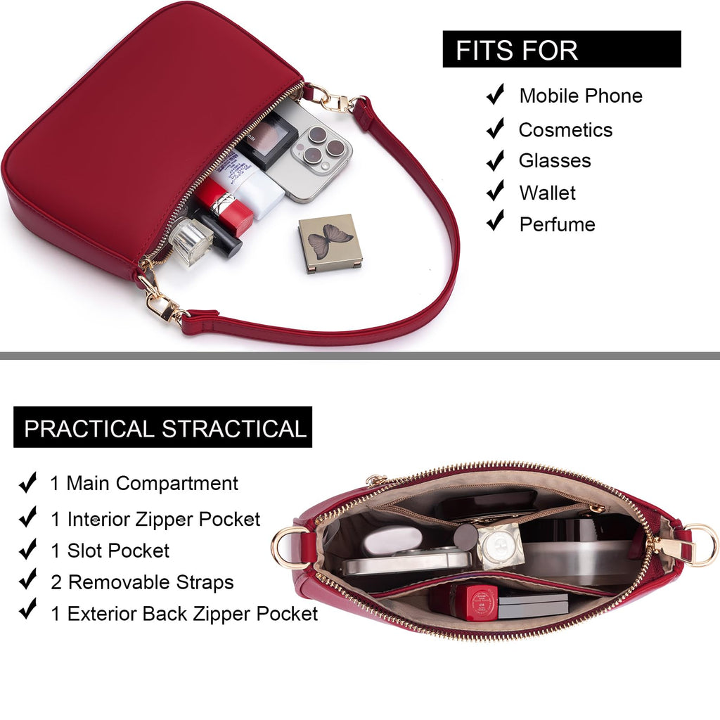 Retro Vegan Leather Shoulder Bag -  by Handbags Specialist Headquarter | Available at Handbags Specialist Headquarter