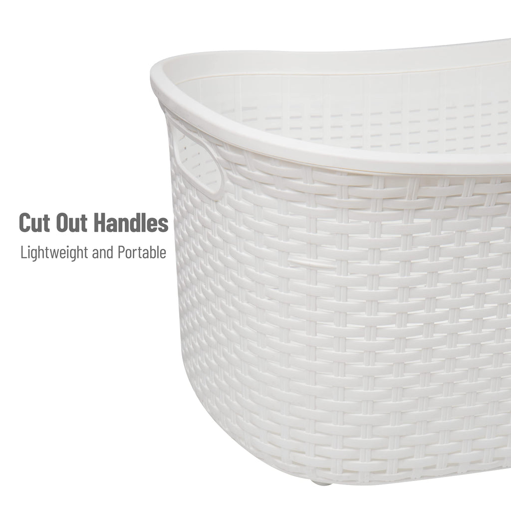 Ivory Wicker Mind Reader 40L Laundry Basket - Laundry Baskets by Handbags Specialist Headquarter | Available at Handbags Specialist Headquarter