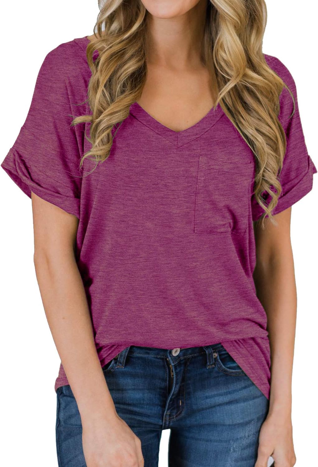 Best Casual V-neck tee for women 2025 - Women Tops by Handbags Specialist Headquarter | Available at Handbags Specialist Headquarter