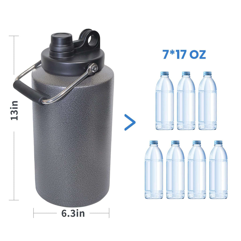 HydraGuard 128oz: Dual-Vacuum Stainless Water Jug - Water Bottles by Handbags Specialist Headquarter | Available at Handbags Specialist Headquarter
