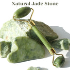 Emerald Glide: Jade Roller & Gua Sha Duo -  by Handbags Specialist Headquarter | Available at Handbags Specialist Headquarter