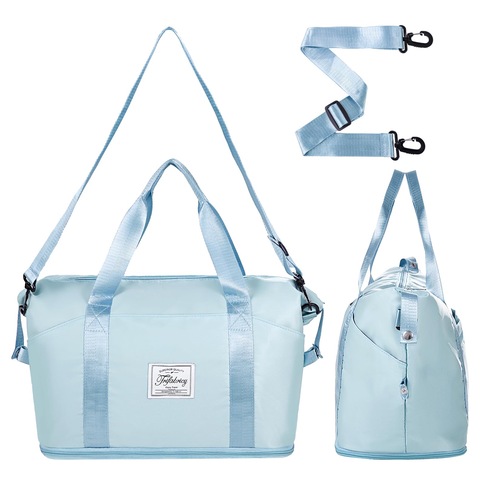 Pink Expandable Travel Duffel with Wet Pocket -  by Handbags Specialist Headquarter | Available at Handbags Specialist Headquarter