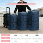 120L Foldable Waterproof Travel Duffel Bag with Shoe Compartment