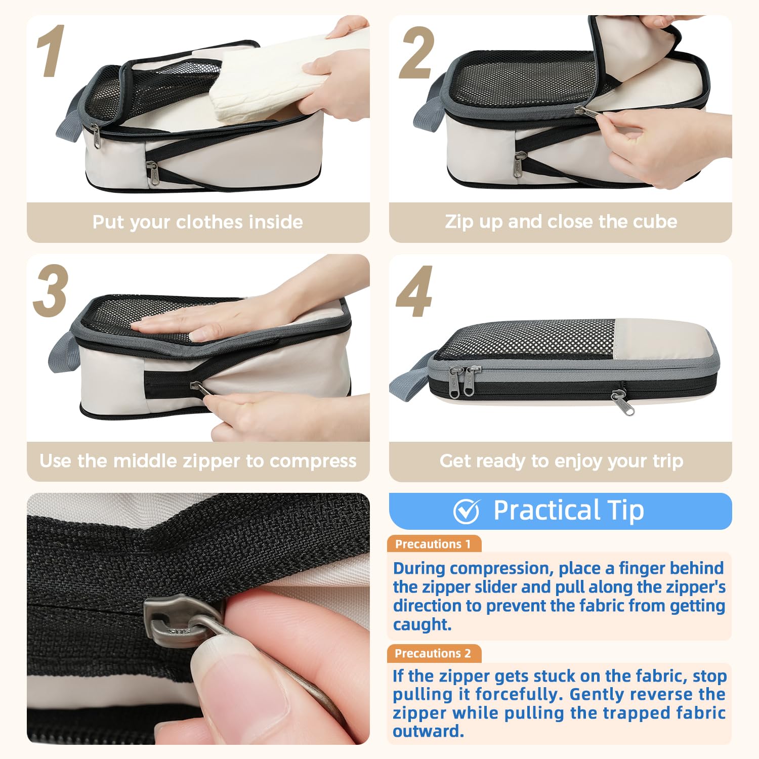 BAGAIL Expandable Travel Compression Cubes Set -  by Handbags Specialist Headquarter | Available at Handbags Specialist Headquarter