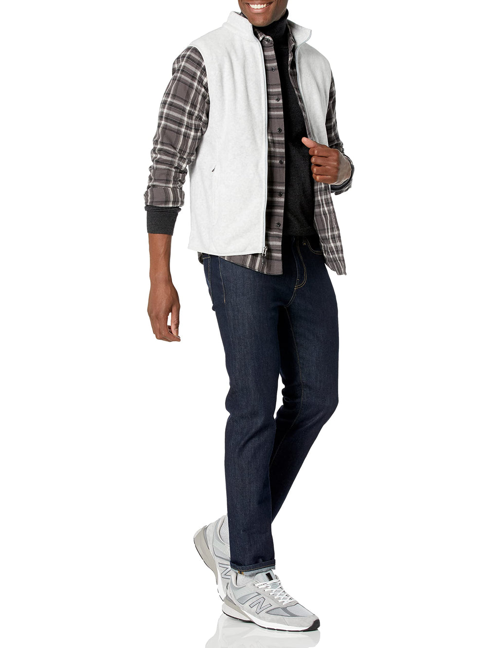 PolarZip Men's Fleece Vest – Big & Tall by Essentials