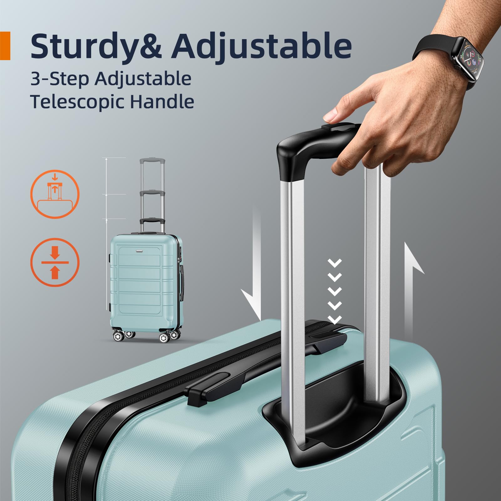 Expandable ShowKoo Suitcase - Durable & TSA Lock - Luggage Travel Bags by Handbags Specialist Headquarter | Available at Handbags Specialist Headquarter