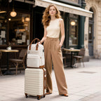 Coolife 3-Piece Hardside Luggage Set - Apricot White
